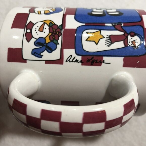 Westwater Alma Lynne Mug Snowman Snow Winter Holiday Christmas Ceramic Artist - Picture 4 of 8